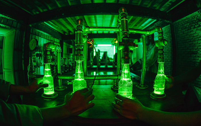 Heineken Shape Your City - Biji-Biji X Jack Cheong's Synth City Table showcase Heineken bottles lighting up and creating musical outputs when touched - Photo by All Is Amazing